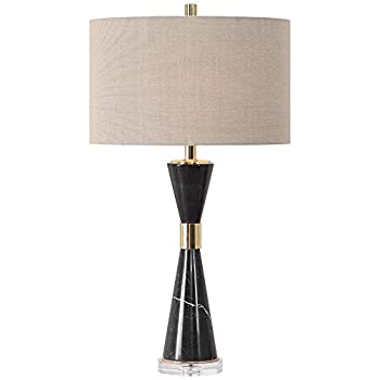 【中古】【輸入品・未使用】Uttermost 27886 Alastair ミッドセンチュリー モダン ブラックマーブルテーブルランプ