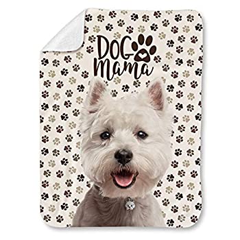 【中古】【輸入品・未使用】West Highland White Terrier Dog ウエスト ハイランド ホワイト テリア 犬柄 印刷 可愛い犬の足跡 毛布 ブランケット ひざ掛け 掛け毛布 敷きパ|スカイマーケットプラス