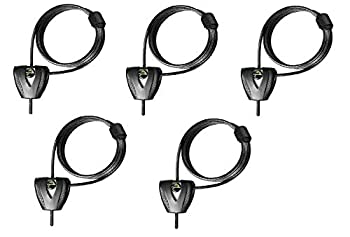 【中古】【輸入品・未使用】Master Lock 8417D 6フィート x 3/16インチ Python 調節可能ロックケーブル ブラック 6フィート x 3/16インチ 5個パック