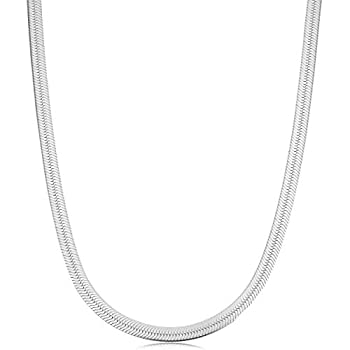 【中古】【輸入品・未使用】Kooljewelry スターリングシルバー 4.6mm ヘリンボーンネックレス (18、20、24インチ)