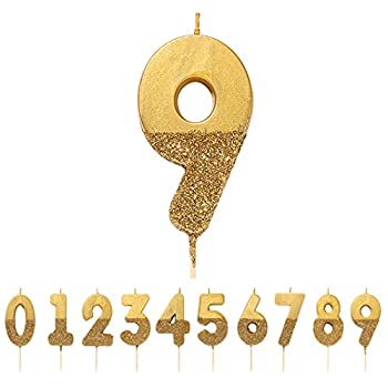 【中古】【輸入品・未使用】トーキングテーブル ゴールド グリッター 数字 9 キャンドル 高品質 ケーキトッパー デコレーション かわいい キラキラ キッズ 大人 9歳 90歳の