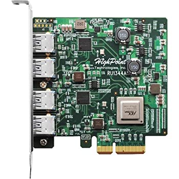 【中古】【輸入品・未使用】HighPoint RocketU 1344A 4-Port USB 3.1 Gen 2 PCIe 3.0 x4 HBA Controller Card [並行輸入品]