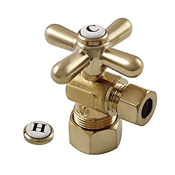 【中古】【輸入品・未使用】Kingston Brass CC53307X ヴィンテージ 5/8インチ X 3/8インチ OD コンプアングルストップ ハンドル付き つや消し真鍮