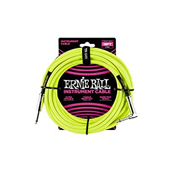 【中古】【輸入品・未使用】【正規品】 ERNIE BALL 6085 楽器用シールドケーブル 18フィート 5.49m BRAIDED INSTRUMENT CABLE STRAIGHT/ANGLE ネオン・イエロー｜スカイマーケットプラス
