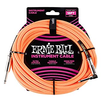 【中古】【輸入品・未使用】【正規品】 ERNIE BALL 6084 楽器用シールドケーブル 18フィート BRAIDED INSTRUMENT CABLE 5.49m ネオン・オレンジ|スカイマーケットプラス