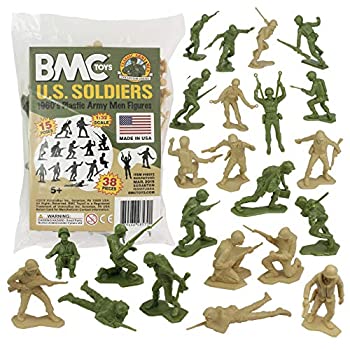 【中古】【輸入品・未使用】BMC Marx プラスチック陸軍 メンズ 米国兵隊 - グリーン vs タン 38ピース WW2 フィギュア - アメリカ製