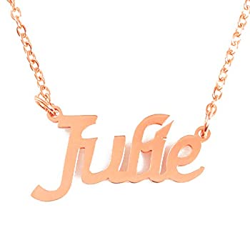 【中古】【輸入品・未使用】Zacria Julie カスタムネームネックレス 18カラット ローズゴールドメッキ カスタマイズ可