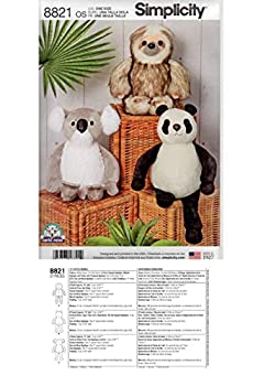 【中古】【輸入品・未使用】Sewing Pattern 8821 - Use to Make - 38cm Stuffed Animals - Sloth%ｶﾝﾏ% Panda%ｶﾝﾏ% Koala｜スカイマーケットプラス