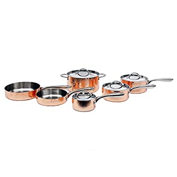 【中古】【インポート品・未当てはめる】BergHOFF ヴィンテージコレクション 3層銅製膳立て手道具10点書き割り 槌目仕上