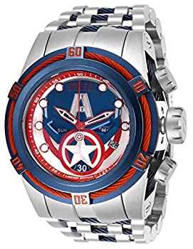 【中古】【インポート品・未当て嵌める】Invicta Men\u0027s 27045 Marvel Quartz Chronograph Blue%ｶﾝﾏ% Red Dial Watch