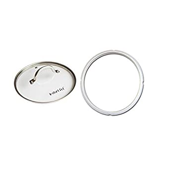 【中古】【インポート品・未当て嵌める】[Instant Pot] [Tempered Glass Lid for Electric Pressure Cookers%ｶﾝﾏ% 9`%ｶﾝﾏ% Stainless Steel and Silicone Sealing Ring%ｶﾝﾏ% White Bundl