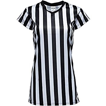 【中古】【インポート品・未当て嵌める】Murray Sporting Goods レフリーシャツ レディース 黒いこと\u0026白いこと 縞模様 引き合い用 堅苦しさティーシャツ L