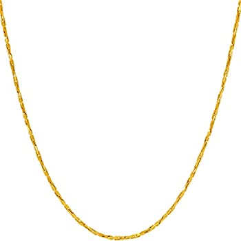 【中古】【輸入品・未使用】LIFETIME JEWELRY 1.2mm ツイストコブラチェーンネックレス 男女兼用 24Kゴールドメッキ%ｶﾝﾏ% 金属%ｶﾝﾏ%
