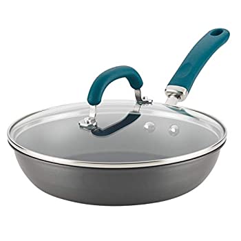 【中古】【インポート品・未当て嵌める】Rachael Ray Create Delicious Deep Hard アノード燻すノンスティックフライパン / フライパン / 堅牢さアルマイトスキレット - 10.25in 薄墨色