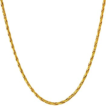 【中古】【輸入品・未使用】LIFETIME JEWELRY 2mm ツイスター織りチェーンネックレス 男女兼用 24Kゴールドメッキ%ｶﾝﾏ% 金属%ｶﾝﾏ%｜スカイマーケットプラス