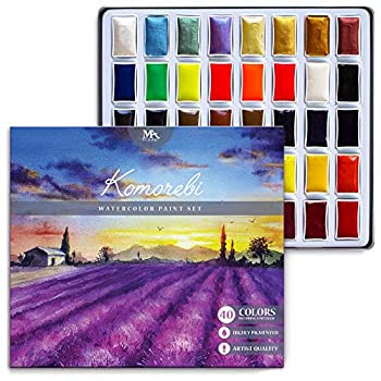 【中古】【インポート品・未当てはめる】MozArt Supplies Komorebi 日本製水彩画えの具仕かける - 40色 - 金属的とネオンを含む - 美術家性質 - 惜しみ無いなえの具入り口・入口 - 美術家、学