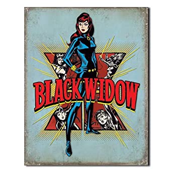 【中古】【輸入品・未使用】メタルサイン 「Black Widow Retro」# 2242 縦40.5×横31.7cm [並行輸入品]