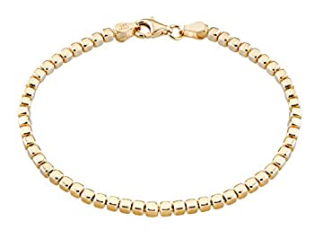 【中古】【輸入品・未使用】Miabella 925スターリングシルバー オーガニック キューブビーズチェーンブレスレット レディース メンズ 18Kイエローゴールドまたはホワイトゴ 10,202円