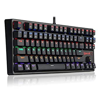 【中古】【輸入品・未使用】Redragon K576R DAKSA Mechanical Gaming Keyboard Wired USB LED Rainbow Backlit Compact Mechanical Gamers Keyboard 87 Keys for PC Compute
