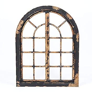 【中古】【インポート品・未当てはめる】47.5%ﾀﾞﾌﾞﾙｸｫｰﾃ% Wood Arched Window Wall Art インチ Black and Natural 141［並行輸入］