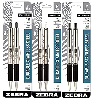 【中古】【輸入品・未使用】Zebra Pen Zebra F-402 ボールペン ステンレススチール 格納式ペン(VAR)(6)|スカイマーケットプラス