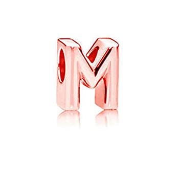 【中古】【輸入品・未使用】Amoony beads ローズゴールド アルファベットチャーム 925 スターリングシルバー A～Z 文字チャーム ワードチャーム 記念日 チャーム クリスマス