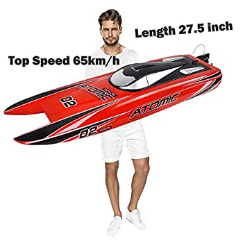 【中古】【輸入品・未使用】超大型リモコン高速ボート65KM / H車成人14歳以上RC大型船体長27.6インチブラシレスモーター機能(黄色、赤、ランダムに送信された)|スカイマーケットプラス