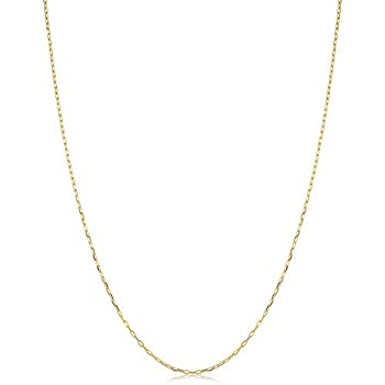 【中古】【輸入品・未使用】Kooljewelry 14K イエローゴールド フォルゼンチン チェーンネックレス (0.5 mm 18インチ)|スカイマーケットプラス