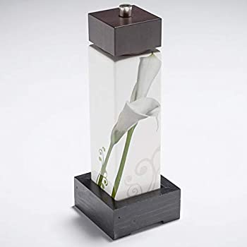 【中古】【輸入品・未使用】[ceramiche VIVA] ソルトミル 木のスタンド付き 空に向かってまっすぐ伸びる 凛とした白いカラーの花モチーフ (77236 CALLE) [並行輸入品]