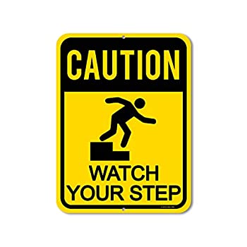 【中古】【輸入品・未使用】Honey Dew Gifts Watch Your Step サイン Caution Watch Your Step 9インチ x 12インチ 金属製 アルミニウム 歩道サイン 米国製|スカイマーケットプラス