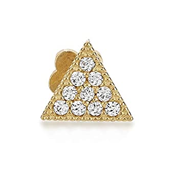【中古】【輸入品・未使用】14K イエローゴールド 三角形軟骨イヤリング キュービックジルコニア - 20ゲージ