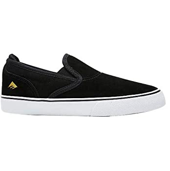 【中古】【インポート品・未当てはめる】[エメリカ] 滑るシューズ WINOG6 SLIP ON YOUTH キッズ 黒いこと/黒いこと 18.0 糎