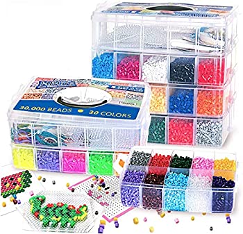 【中古】【輸入品・未使用】30%カンマ%000 pcs Fuse Beads Kit 30 Colors 5MM for Kids%カンマ% Including 10 Ironing Papers%カンマ%48 Patterns%カンマ% 7 Clear Pegboards%カンマ% Tweez|スカイマーケットプラス