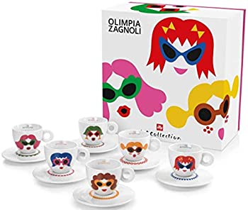 【中古】【輸入品・未使用】イリー アートコレクションILLY Art Collection (Olimpia Zagnoli) Cappuccino 6 cup set - カプチーノ6杯セット - 並行輸入品