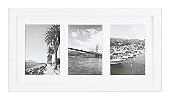 【中古】【輸入品・未使用】Golden State Art Display (3) 5x7 pictures%ｶﾝﾏ% 9x18 White Photo Wood Collage Frame with White Mat & Real Glass (White) [並行輸入品]