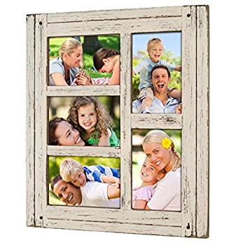【中古】【輸入品・未使用】Collage Picture Frames from Rustic Distressed Wood: Holds Five 4x6 Photos: Ready to Hang or use Tabletop. Shabby Chic%ｶﾝﾏ% Driftwood%ｶﾝ｜スカイマーケットプラス