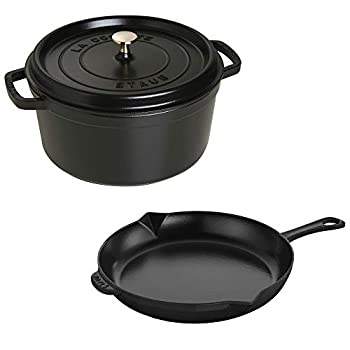 【中古】【インポート品・未当て嵌める】Staub 鋳鉄 ココットとフライパン3点書き割り 3-pc 40506-556