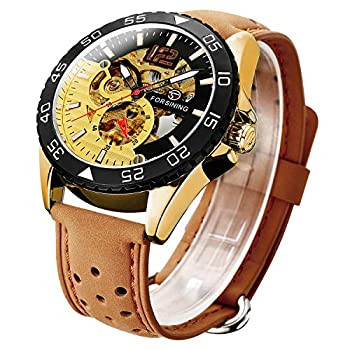 【中古】【輸入品・未使用】Gute メンズ ラグジュアリー 自動巻き 機械式 スケルトン 腕時計 ステンレススチール 週機能付き 自動巻き腕時計 オレンジ｜スカイマーケットプラス