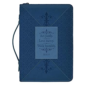 【中古】【インポート品・未当て嵌める】Act Justly Love Mercy Walk Wrap継ぎ切れ 青色 フェイクレザー バイブル押しかぶせる M