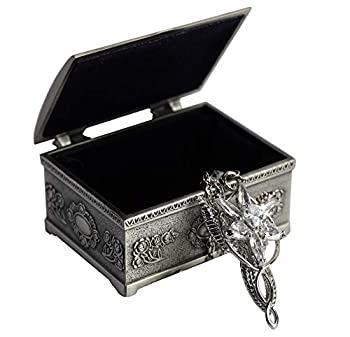 【中古】【インポート品・未当て嵌める】シルバーメッキアーウェンのEvenstarクリスタルペンダントペンダントネックレスジュエリーボックス亭主もち、お嬢さん（NEアーウェン耳あたらしい）