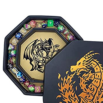 【中古】【輸入品・未使用】Fantasydice-クロマティックドラゴン ? ロールまたはダイス付きアートワークダイストレイ ? 8インチ八角形 蓋とダイスステージエリア ? ダイス5｜スカイマーケットプラス