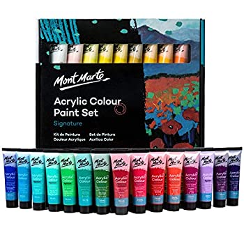 【中古】【輸入品・未使用】Mont Marte アクリル ペイントセット 36色36ml 完璧なセット ファブリック、キャンバス、木製品、レザー、ダンボール、セラミック、紙、MDF、Cra
