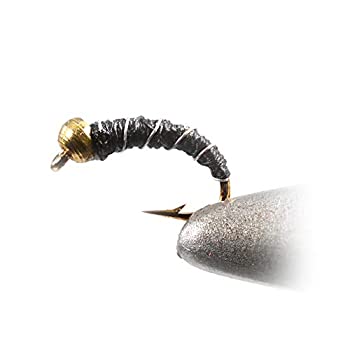 【中古】【輸入品・未使用】Region Fishing ビーズヘッド ブラックゼブラミッジニンフフライ Mustad署名フライフック 1ダース フライフック (フック#20)｜スカイマーケットプラス