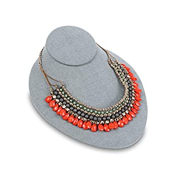 【中古】【輸入品・未使用】Mooca Linen レイダウンネックレス バストディスプレイ ジュエリーディスプレイ ネックレスチェーン ジュエリー バストディスプレイホルダースタ