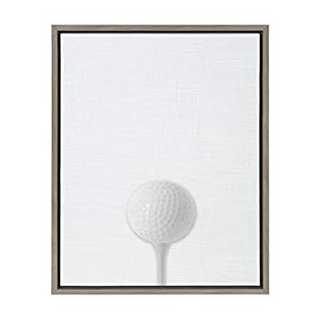【中古】【インポート品・未当て嵌める】DesignOvation Sylvie Golf Ball Portrait Framed Canvas Wall Art%ｶﾝﾏ% 18x24 Gray%ｶﾝﾏ% Sporty Wall Decor for Home 141［並行輸入］