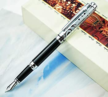 【中古】【インポート品・未当て嵌める】Duke Sapphire 筆 イリジウム ミディアムペン先 オリジナルギフトボックス付き添い人 - 灯し火メッキ刻みつけるしろがね色旗がしら
