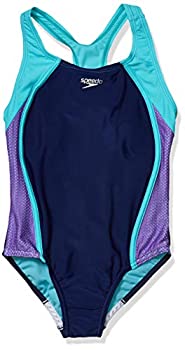 【中古】【輸入品・未使用】Speedo ガールズ 水着 無地 ワンピース オープンバック カプリブリーズ 7