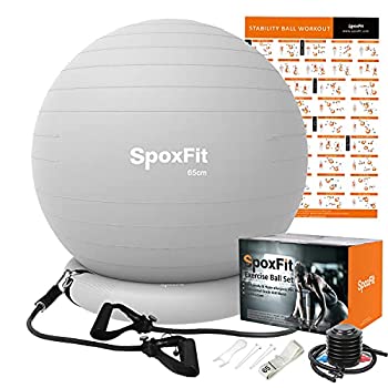 【中古】【インポート品・未当てはめる】SpoxFit エクササイズボールチェア 手向かい周波数帯域付き添い人 事務室 瑜伽 平衡にする フィジカルフィットネスに至適 超豪然たる 660重量ポンド 書き割りには、釣り合いベー
