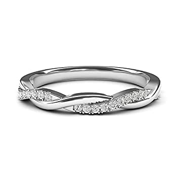 【中古】【輸入品・未使用】スターリングシルバー 2.5mm プチツイスト ヴァイン 模造ダイヤモンドリング 結婚指輪 マッチングリング|スカイマーケットプラス