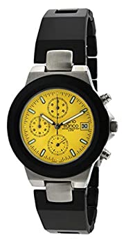 【中古】【輸入品・未使用】Gino Franco メンズラウンドクロノグラフステンレススチールブレスレットウォッチ イエロー
